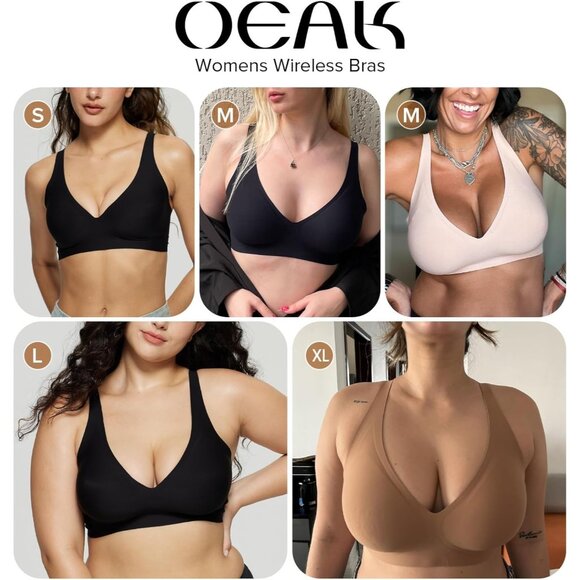 Women's Deep V Wireless Bra Supportive Seamless T-Shirt Plunge Bralette - Picture 7 of 8